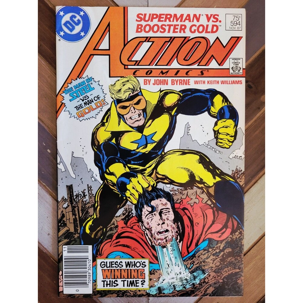 Action Comics #594 Newsstand (DC 1987) John Byrne! Superman, Booster Gold (5.0)